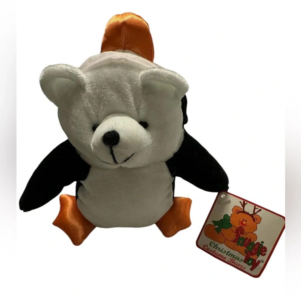 NWT Christmas Costume Bears Black, White And Orange Snuggie Toy
